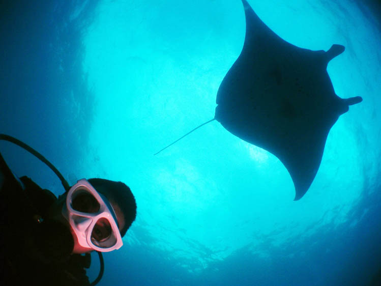 マンタポイントでセルフィー